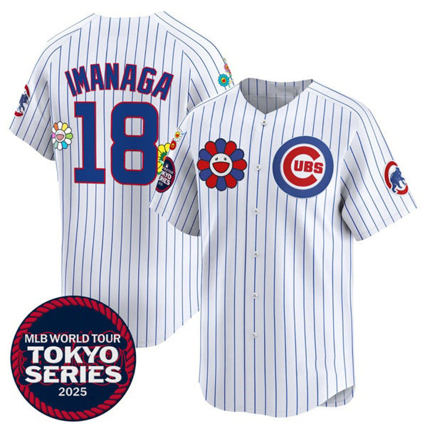 C.Cubs #18 Shota Imanaga White 2025 Tokyo Series Limited Stitched Jersey
