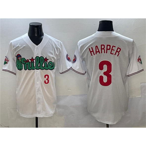 P.Phillies #3 Bryce Harper White Phanatic Limited Stitched Jersey