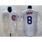 C.Cubs #8 Ian Happ White Cool Base Stitched Jersey