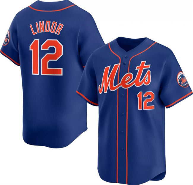 NY.Mets #12 Francisco Lindor Royal 2024 Alternate Limited Stitched Jersey