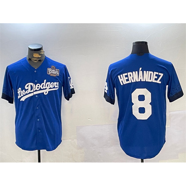 LA.Dodgers #8 Enrique Hernandez Royal 2024 World Series City Connect Cool Base Stitched Jersey
