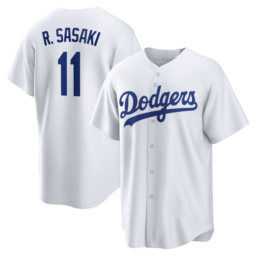 LA.Dodgers #10 Roki Sasaki White Home Replica Jersey