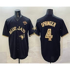 TB.Jays #4 George Springer Black Gold 2025 American League Champions Limited Stitched Jersey