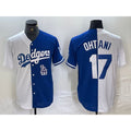 LA.Dodgers #17 Shohei Ohtani White Blue Two Tone Stitched 2 Stitched Jersey