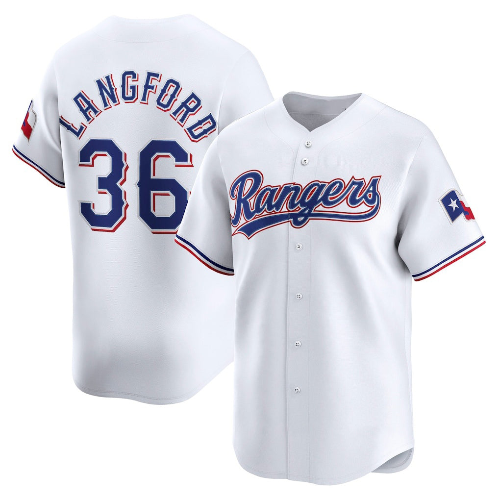 T.Rangers #36 Wyatt Langford White Home Limited Player Jersey