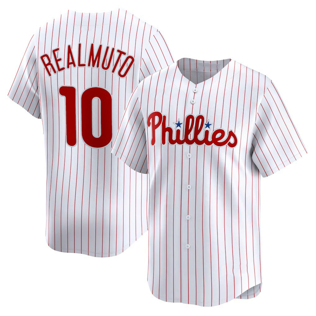 P.Phillies #10 J.T. Realmuto White Home Limited Player Jersey