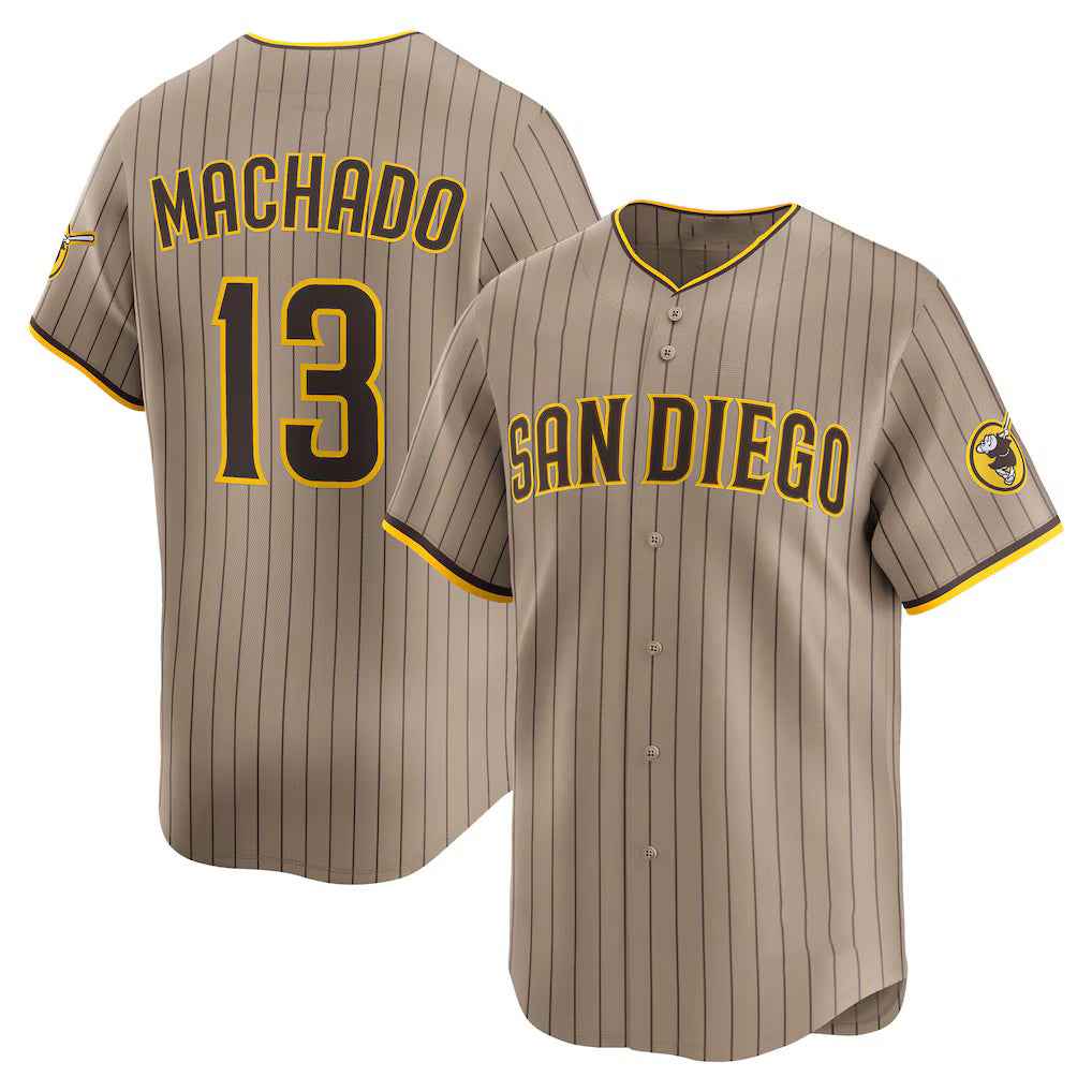 SD.Padres #13 Manny Machado Khaki Alternate Limited Player Jersey