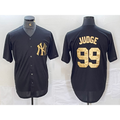 NY.Yankees #99 Aaron Judge Black Gold Cool Base Stitched Jersey