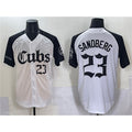 C.Cubs #23 Ryne Sandberg White Black 'Gothic North Side Edition' Vapor Premier Limited Stitched Jersey