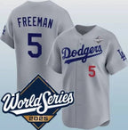 LA.Dodgers #5 Freddie Freeman Gray 2025 World Series Limited Stitched Jersey