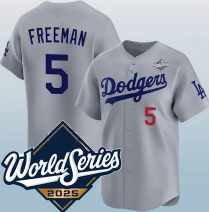 LA.Dodgers #5 Freddie Freeman Gray 2025 World Series Limited Stitched Jersey