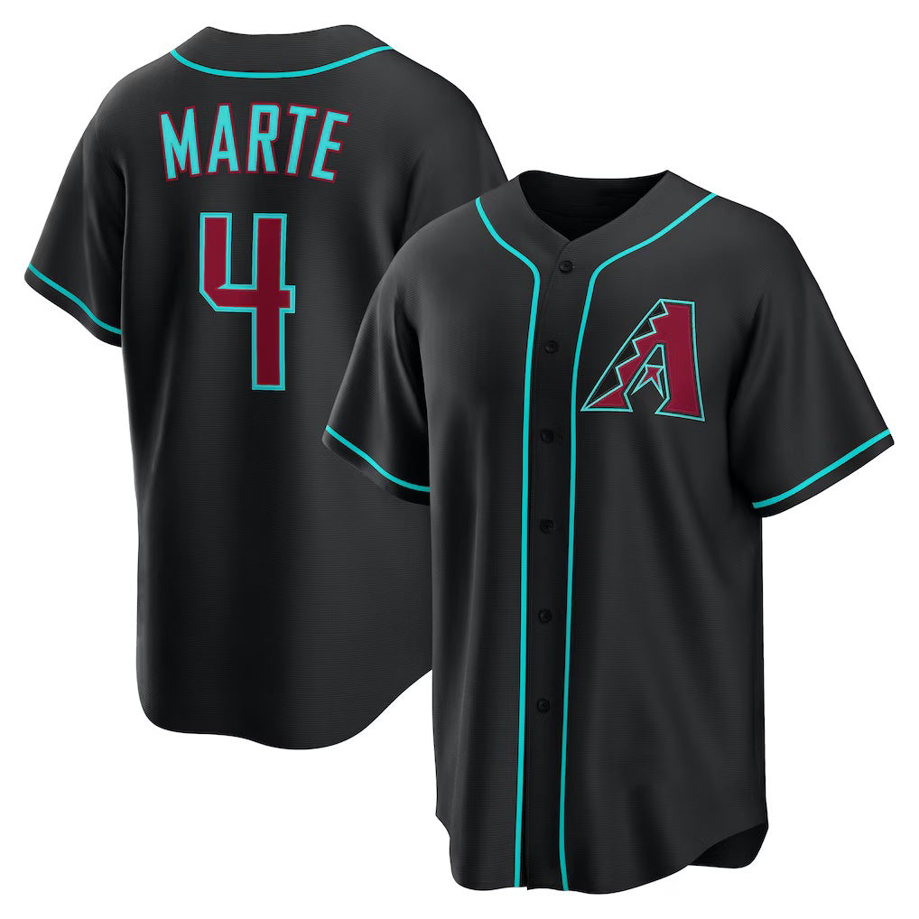 A.Diamondback #4 Ketel Marte Black Alternate Replica Jersey