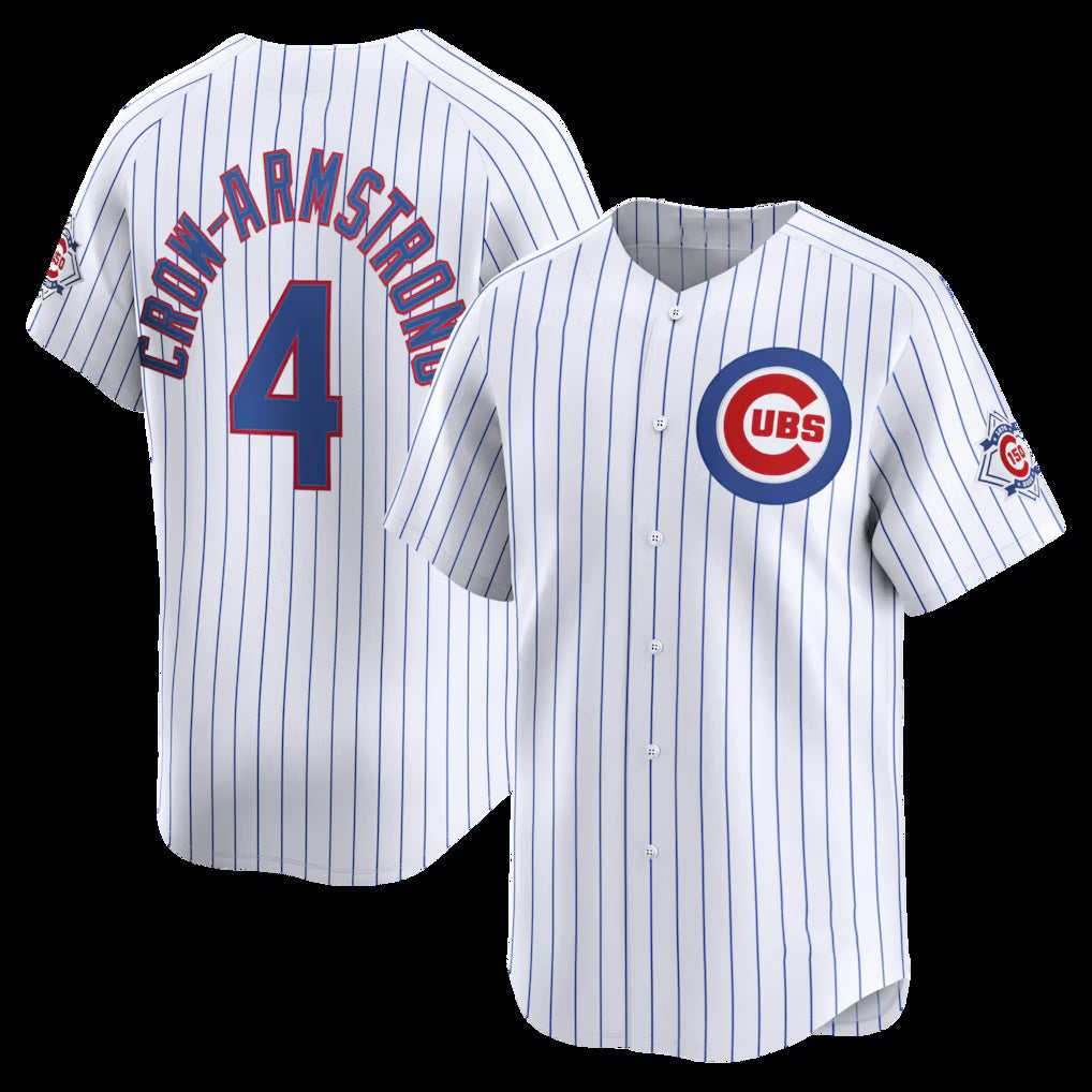C.Cubs #4 Pete Crow-Armstrong White 150th Anniversary Limited Jersey