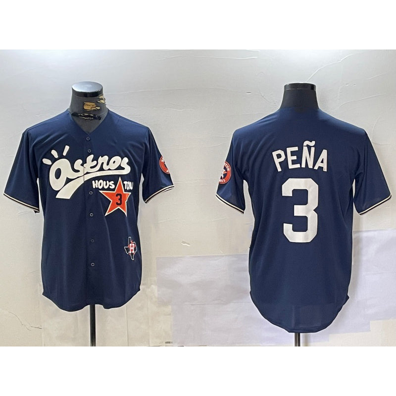H.Astros #3 Jeremy Pena Black Cactus Jack Vapor Premier Stitched Jersey