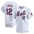 NY.Mets #12 Francisco Lindor White 2024 Home Limited Stitched Jersey