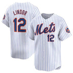 NY.Mets #12 Francisco Lindor White 2024 Home Limited Stitched Jersey