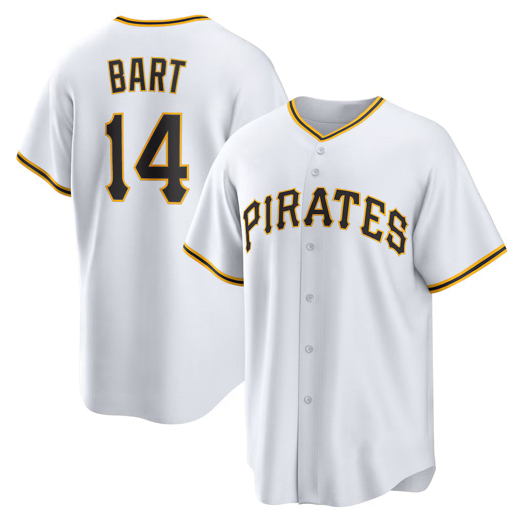 P.Pirates #14 Joey Bart White Home Replica Jersey