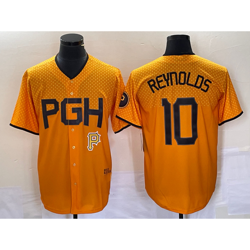 P.Pirates #10 Bryan Reynolds Gold 2023 City Connect 2 Stitched Jersey