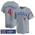 C.Cubs #4 Pete Crow-Armstrong Gray 'Ryne Sandberg Tribute' Vapor Limited V3 Stitched Jersey