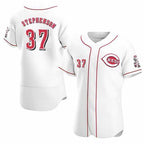 C.Reds #37 Tyler Stephenson White Stitched Flex Base Jersey