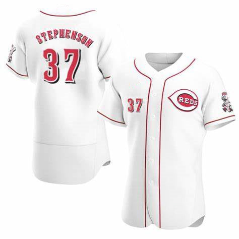 C.Reds #37 Tyler Stephenson White Stitched Flex Base Jersey