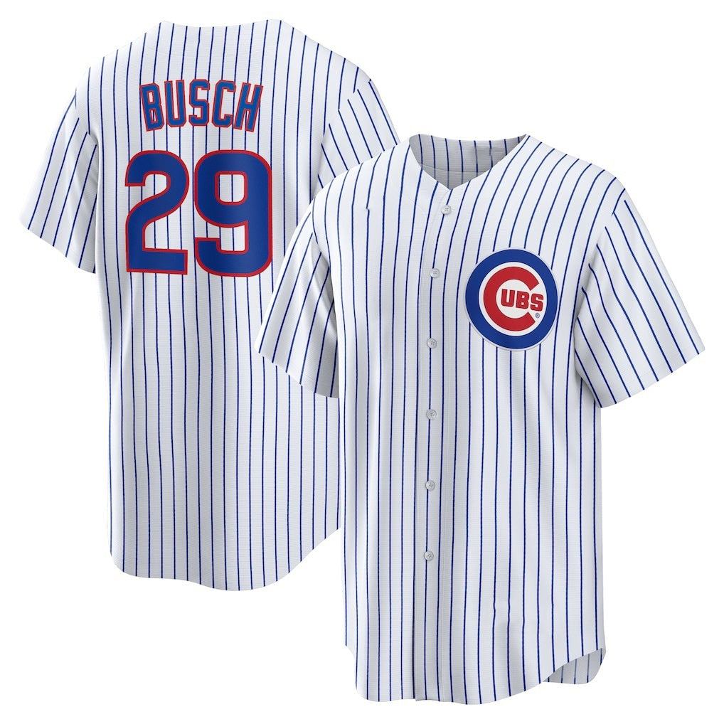 C.Cubs #29 Michael Busch White Home Replica Jersey