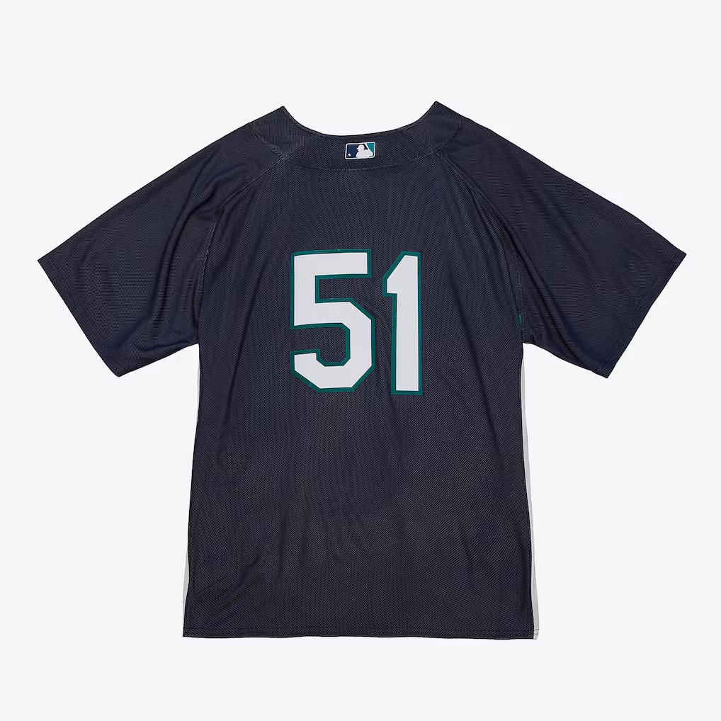 S.Mariners #51 Ichiro Suzuki Mitchell & Ness Navy Big & Tall Cooperstown Mesh Batting Practice Jersey