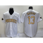 SD.Padres #13 Manny Machado White 2022 All Star Stitched Cool Base Jersey
