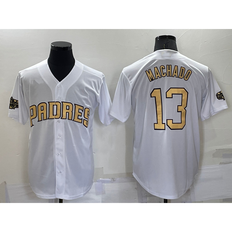 SD.Padres #13 Manny Machado White 2022 All Star Stitched Cool Base Jersey
