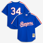 T.Rangers #34 Nolan Ryan Mitchell & Ness Royal Authentic Batting Practice Jersey