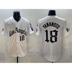 LA.Dodgers #18 Yoshinobu Yamamoto White Mexico 2025 LA Gothic Style With Fernando Patch Vapor Premier Limited Stitched Jersey
