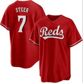 C.Reds #7 Spencer Steer Red Cool Base Stitched Jersey