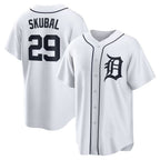 D.Tigers #29 Tarik Skubal White Home Replica Jersey