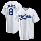 LA.Dodgers #8 Enrique Hernandez White Home Replica Jersey