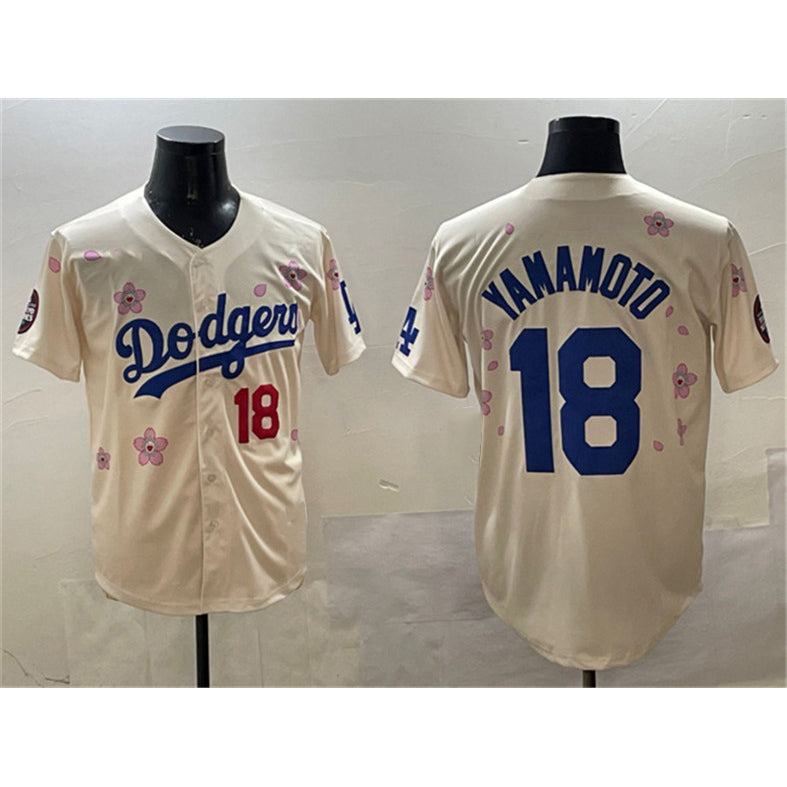LA.Dodgers #18 Yoshinobu Yamamoto Cream 2025 Tokyo Series Limited Stitched Jersey