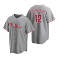 P.Phillies #12 Kyle Schwarber Gray Cool Base Stitched Jersey