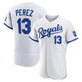 KC.Royals #13 Salvador Perez White Flex Base Stitched Jersey