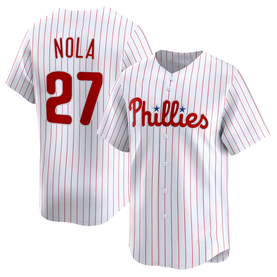 P.Phillies #27 Aaron Nola White Home Limited Player Jersey
