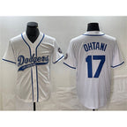 LA.Dodgers #17 Shohei Ohtani White Cool Base With Patch Stitched Jersey