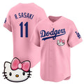 LA.Dodgers #10 Roki Sasaki Pink 2025 Hello Kitty Vapor Limited Stitched Jersey