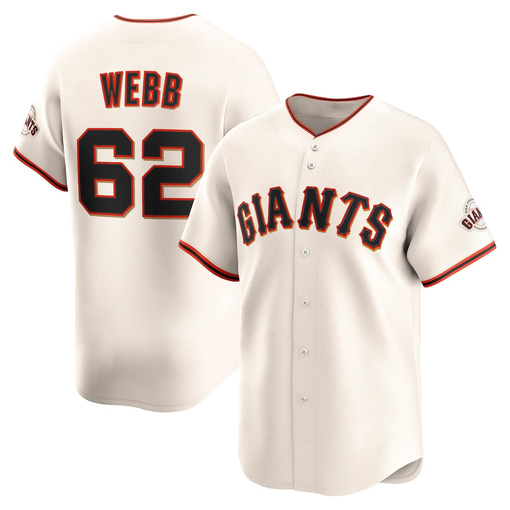 SF.Giants #62 Logan Webb Cream Home Limited Player Jersey
