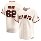 SF.Giants #62 Logan Webb Cream Home Limited Player Jersey