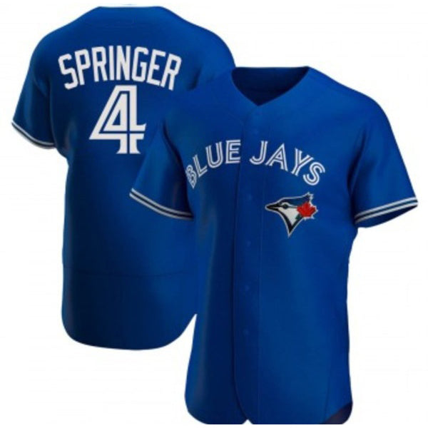 TB.Jays #4 George Springer Royal Flex Base Stitched Jersey