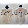 H.Astros #11 Cam Smith Cream 2025 City Connect With Texas Patch Limited Stitched Jersey