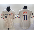 H.Astros #11 Cam Smith Cream 2025 City Connect With Texas Patch Limited Stitched Jersey