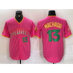 SD.Padres #13 Manny Machado Pink Cool Base Stitched Jersey