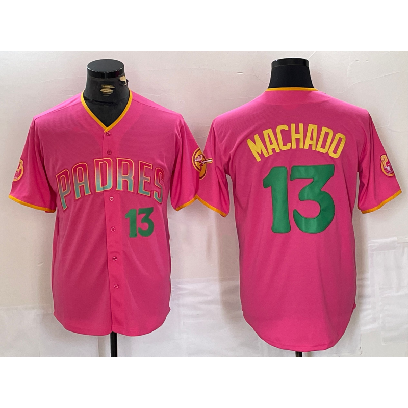 SD.Padres #13 Manny Machado Pink Cool Base Stitched Jersey