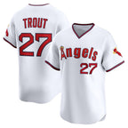LA.Angels #27 Mike Trout Number White Alternate Limited Jersey
