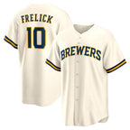 M.Brewers #10 Sal Frelick Cream Home Replica Player Jersey