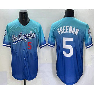 LA.Dodgers #5 Freddie Freeman Blue 2025 City Connect Limited Stitched Jersey
